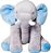 Elefante Velboa 60 cm - Cinza Com Azul - Imagem 1