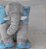 Elefante 80cm Soft - Cinza Com Azul - Imagem 1