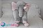 Elefante 80cm Soft - Cinza Com Rosa - Imagem 1
