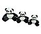 Trio de Ursinhos 15cm x 20cm x 25cm - Panda - Imagem 1