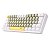 Teclado Gamer Redragon Lakshmi Amarelo + Cinza + Branco Switch Marrom - K606-YL&GY&WT - Imagem 3