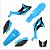 KIT PLASTICOS CRF 250F AZUL NEON/PRETO EVO - Imagem 1
