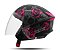 CAPACETE TORK NEW LIBERTY THREE FLOWERS PK/PTO FOSCO 56 - Imagem 1