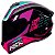 CAPACETE ASX DRAKEN COUGAR BRILHO PRETO/PINK/TIFFANY 58/M - Imagem 1