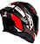 CAPACETE ASX EAGLE RACING DIAGON BRILHO PRETO/GRAFITE/VERMELHO 60/L - Imagem 4