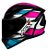 CAPACETE ASX CITY START BRILHO PRETO/TURQUESA/ROSA 58/M - Imagem 3