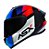 CAPACETE ASX DRAKEN STRIKER BRILHO PRETO/AZUL/VERMELHO 58/M - Imagem 3