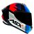 CAPACETE ASX DRAKEN STRIKER BRILHO PRETO/AZUL/VERMELHO 58/M - Imagem 1