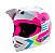 CAPACETE TORK CROSS INFANTIL NEXT BRANCO/ROSA 54 - Imagem 2