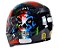 CAPACETE FW3 GT SKULL CAVEIRA PRETO BRILHANTE - BRILHA NO ESCURO TAM 60 - Imagem 1