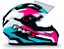 CAPACETE FW3 GTN SUPER AZUL TIFFANNY ROSA BRANCO 56 - Imagem 2