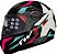 CAPACETE FW3 GTX STAR PRETO BRILHANTE AZUL ROSA 56 - Imagem 2