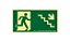 Placa Sinalizadora Fotoluminescente (Escada Desça para Direita) - 30x15cm - Imagem 1
