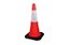 Cone PVC Fluorescente (Branco/Laranja) - 75cm - Imagem 1