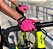 Luva de Ciclista Feminina Hupi  Rosa Gel Original - Imagem 3