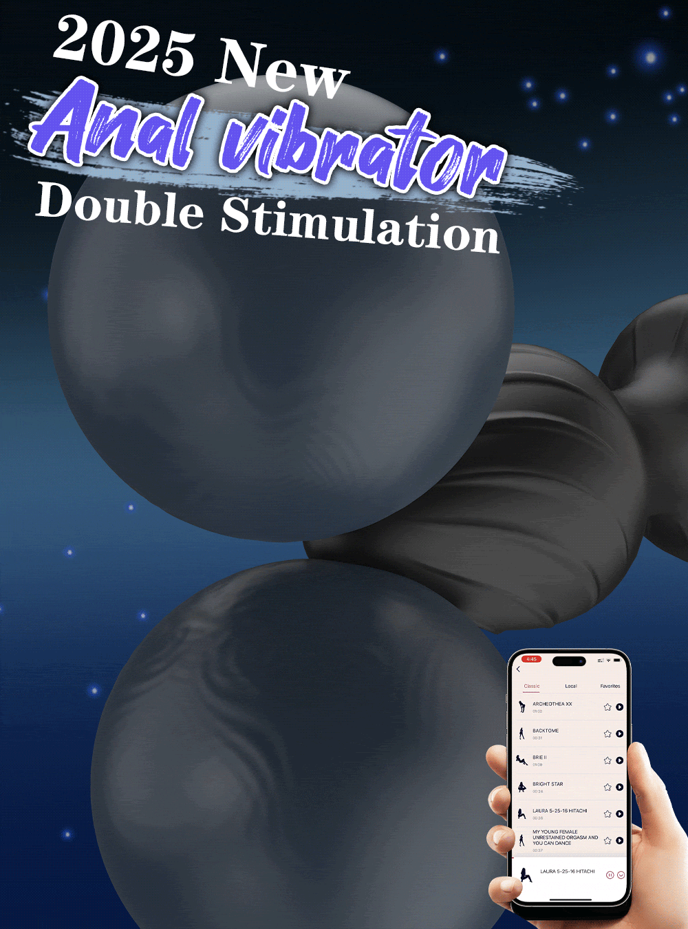 Plug anal de silicone 9 modos de vibrador por app - Imagem 4