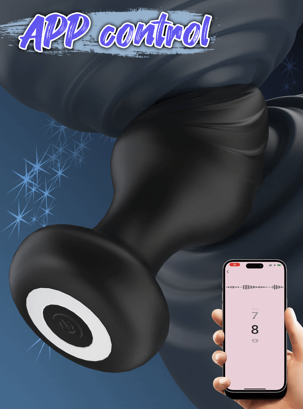 Plug anal de silicone 9 modos de vibrador por app - Imagem 3
