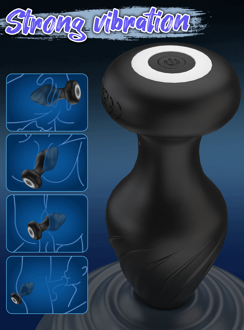Plug anal de silicone 9 modos de vibrador por app - Imagem 17