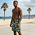 Shorts Tactel Estampado Masculino Preto com detalhes Verde - Imagem 3