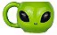 Caneca Cerâmica Artesanal Extraterrestre Verde 3D Esmaltada - Imagem 1
