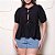 Blusa Bata Feminina Peplum Crepe Duna Amarração Frontal Laço - Imagem 1