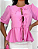 Blusa Bata Feminina Peplum Crepe Duna Amarração Frontal Laço - Imagem 5
