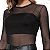 Body Feminino Tule Transparente Manga Longa Gola Redonda - Imagem 3
