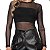 Body Feminino Tule Transparente Manga Longa Gola Redonda - Imagem 1