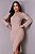 Vestido Gola Manga Longa- Nude - Imagem 2