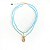 Choker duplo em cristal azul claro, pingente búzios e ponto de luz. - Imagem 1