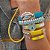 PULSEIRA DE COURO AZUL, OLHO GREG0. - Imagem 3