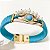 PULSEIRA DE COURO AZUL, OLHO GREG0. - Imagem 1