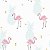Papel de Parede Adesivo Vinil Flamingos e Abacaxis Rosa Turquesa Quarto Cozinha - Imagem 3