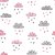 Papel de Parede Adesivo Vinil Lavável Nuvem Chuva Rosa Roxo Fofo Quarto Infantil Menina - Imagem 3