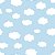Papel de Parede Adesivo Vinil Quarto Bebê Céu Azul Nuvens Fofo - Imagem 3