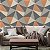 Papel de Parede Adesivo Vinil Zara Laranja e Cinza Geométrico Sala Quarto - Imagem 1