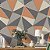 Papel de Parede Adesivo Vinil Zara Laranja e Cinza Geométrico Sala Quarto - Imagem 2