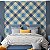 Papel de Parede Adesivo Vinil Xadrez Azul Bege Textura Losango Quarto Bebe - Imagem 2