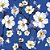 Papel de Parede Adesivo Vinil Flor Margarida Pintura Azul Aquarela Sala Quarto - Imagem 3