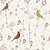 Papel de Parede Adesivo Vinil Passarinhos Flores Ramo Bege e Laranja Cozinha Sala - Imagem 3