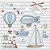 Papel de Parede Adesivo Vinil Balão Barco Listra Azul Quarto Infantil Bebe - Imagem 3