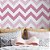 Papel de Parede Adesivo Vinil Chevron Ton Rosa Branco Quarto Menina - Imagem 1