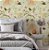 Papel de Parede Adesivo Vinil Passaro Gaiola Flores Amarelo Cozinha Quarto Infantil - Imagem 2