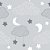 Papel de Parede Adesivo Vinil Lavável Nuvem Estrelas Lua Cinza Quarto Bebe - Imagem 4