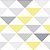Papel de Parede Adesivo Vinil Triângulo Amarelo Cinza Moderno Sala - Imagem 3