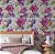 Papel de Parede Adesivo Vinil Flor Floral Roxa Pintura Turquesa Vintage Quarto Menina - Imagem 2