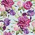 Papel de Parede Adesivo Vinil Flor Floral Roxa Pintura Turquesa Vintage Quarto Menina - Imagem 3