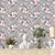 Papel de Parede Adesivo Vinil Floral Rosa Cinza Vintage Elegante Sala Quarto - Imagem 1