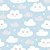 Papel de Parede Adesivo Vinil Nuvem Feliz Céu Azul Fofo Quarto Infantil - Imagem 3