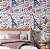 Papel de Parede Adesivo Vinil França Paris Rosa Azul Escritas Teen Moderno Menina Quarto - Imagem 1